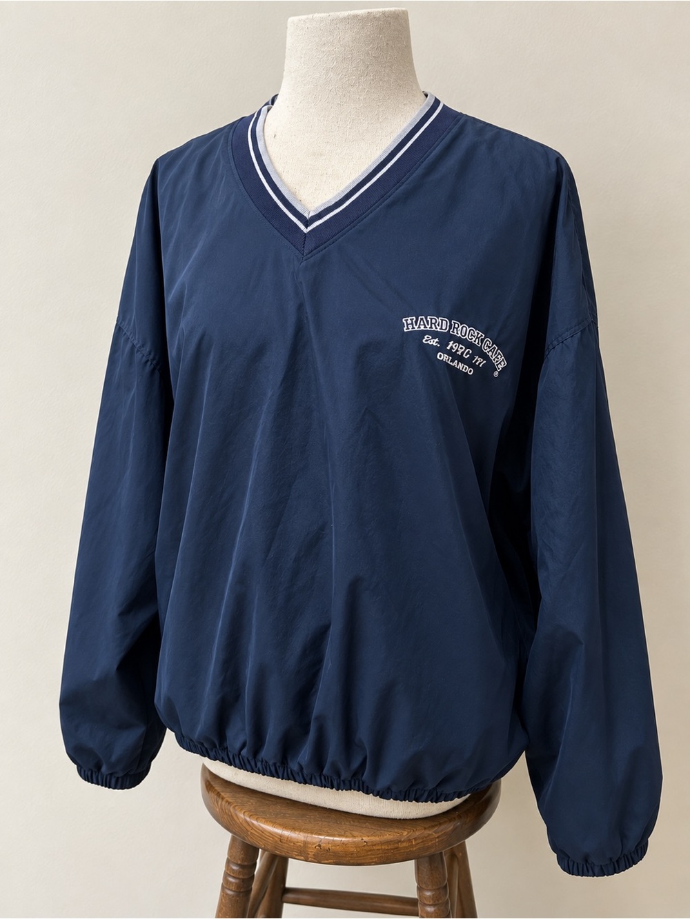 Hard Rock Cafe Navy V-Neck Pullover Sweater